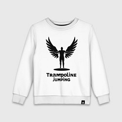 Свитшот хлопковый детский Прыжки на батуте с крыльями, цвет: белый