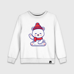 Свитшот хлопковый детский Hello bear, цвет: белый