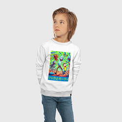 Свитшот хлопковый детский Rick and Morty among the monsters - ai art, цвет: белый — фото 2