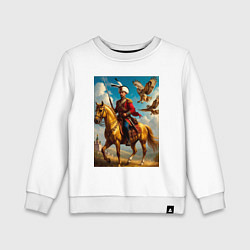 Детский свитшот Казак на коне с совами
