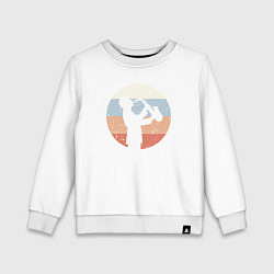 Свитшот хлопковый детский Саксофонист, цвет: белый