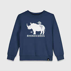 Детский свитшот Носорог с цветами