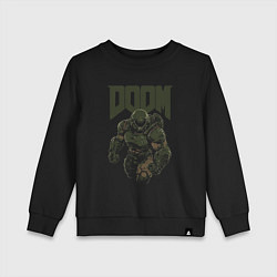 Свитшот хлопковый детский Doom shooter, цвет: черный