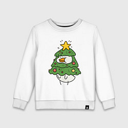 Детский свитшот Новогодний гусь в елке