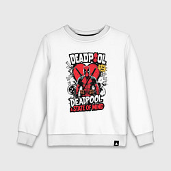 Свитшот хлопковый детский Дэдпул это путь, цвет: белый