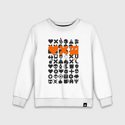 Свитшот хлопковый детский Love Death and Robots двухсторонний, цвет: белый