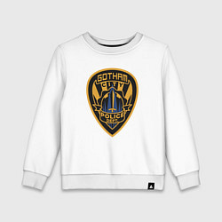 Свитшот хлопковый детский Gotham city police, цвет: белый