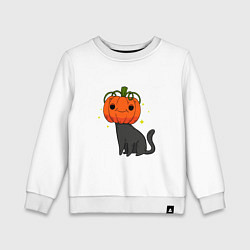 Свитшот хлопковый детский Тыквокот, цвет: белый