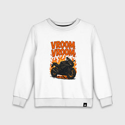 Свитшот хлопковый детский Vroom Vroom Moto, цвет: белый
