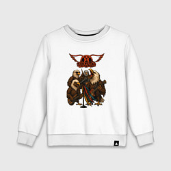 Свитшот хлопковый детский Aerosmith в виде орлов, цвет: белый