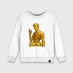 Свитшот хлопковый детский Золотой Мидас Fortnite, цвет: белый