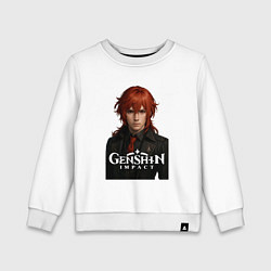 Свитшот хлопковый детский Дилюк Геншин Импакт, цвет: белый