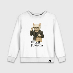 Детский свитшот Дьявол носит Пурада пародия с кошкой