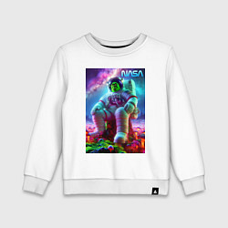 Детский свитшот Шрек астронавт НАСА - неоновый космос