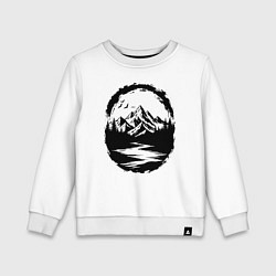 Свитшот хлопковый детский Река в горах Алтая, цвет: белый