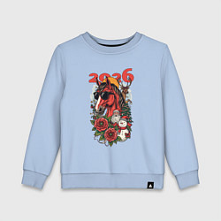 Свитшот хлопковый детский Красная огненная лошадь 2026, цвет: мягкое небо