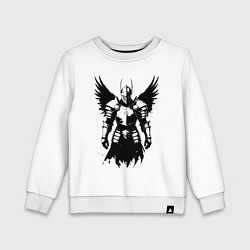 Свитшот хлопковый детский Черный рыцарь с крыльями, цвет: белый
