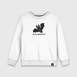 Свитшот хлопковый детский Halloween летучая мышь, цвет: белый