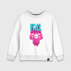 Свитшот хлопковый детский Fall Guys - персонаж и лого, цвет: белый