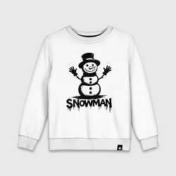 Свитшот хлопковый детский Снеговик граффити, цвет: белый