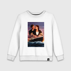 Свитшот хлопковый детский Titanic love, цвет: белый