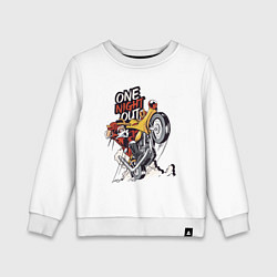Свитшот хлопковый детский Крутой Санта на мотоцикле, цвет: белый