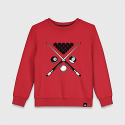 Свитшот хлопковый детский Бильярд (пул), цвет: красный