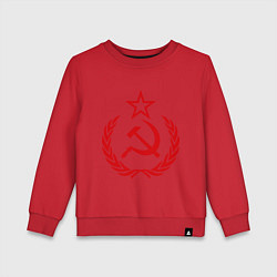 Свитшот хлопковый детский СССР герб, цвет: красный