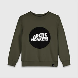 Свитшот хлопковый детский Arctic Monkeys Round, цвет: хаки