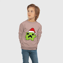 Свитшот хлопковый детский Minecraft: New Year, цвет: пыльно-розовый — фото 2