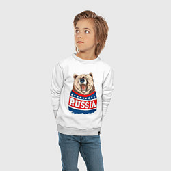 Свитшот хлопковый детский Made in Russia: медведь, цвет: белый — фото 2