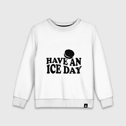 Свитшот хлопковый детский Have an ice day, цвет: белый