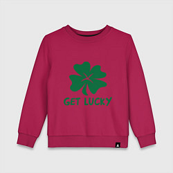 Свитшот хлопковый детский Get lucky, цвет: маджента