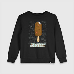 Свитшот хлопковый детский Ice cream, цвет: черный