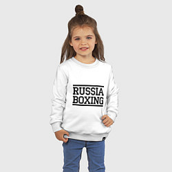 Свитшот хлопковый детский Russia boxing, цвет: белый — фото 2