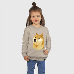 Свитшот хлопковый детский Doge, цвет: миндальный — фото 2