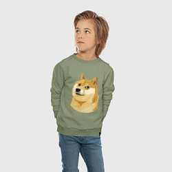 Свитшот хлопковый детский Doge, цвет: авокадо — фото 2