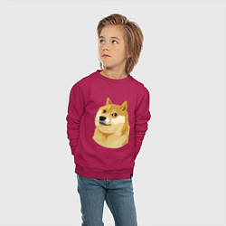 Свитшот хлопковый детский Doge, цвет: маджента — фото 2
