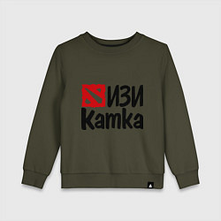 Свитшот хлопковый детский Изи катка, цвет: хаки