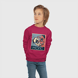 Свитшот хлопковый детский Мопс, цвет: маджента — фото 2