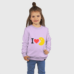 Свитшот хлопковый детский I love Packman, цвет: лаванда — фото 2