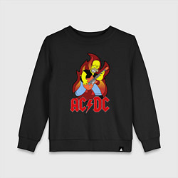 Свитшот хлопковый детский AC/DC Homer, цвет: черный