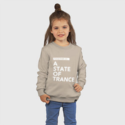 Свитшот хлопковый детский Together in A State of Trance, цвет: миндальный — фото 2