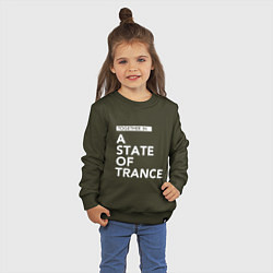 Свитшот хлопковый детский Together in A State of Trance, цвет: хаки — фото 2