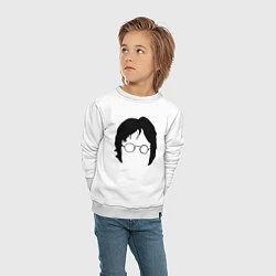 Свитшот хлопковый детский John Lennon: Minimalism, цвет: белый — фото 2