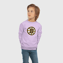 Свитшот хлопковый детский Boston Bruins, цвет: лаванда — фото 2
