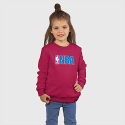 Свитшот хлопковый детский NBA, цвет: маджента — фото 2