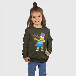 Свитшот хлопковый детский Бартмен, цвет: хаки — фото 2