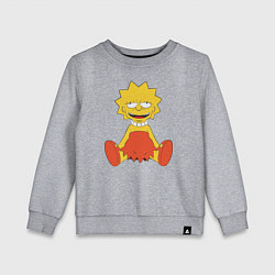 Свитшот хлопковый детский Lisa Simpson happy, цвет: меланж