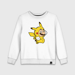 Свитшот хлопковый детский Pika Suit, цвет: белый